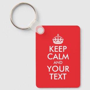 Rot und Weiß Behaltend Calm Parody Schlüsselanhänger