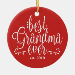 Rot und Weiß Beste Oma je Keramik Ornament