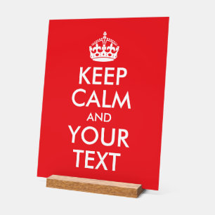 Rot und Weiß Bleib ruhig und dein Text Acrylschild