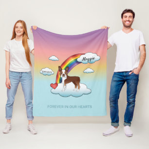 Rot und Weiß Boston Terrier Rainbow Memorial Fleecedecke