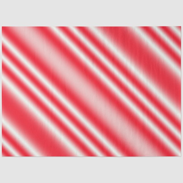 Rot und Weiß Candy Cane gestreift Seidenpapier (Vorderseite)