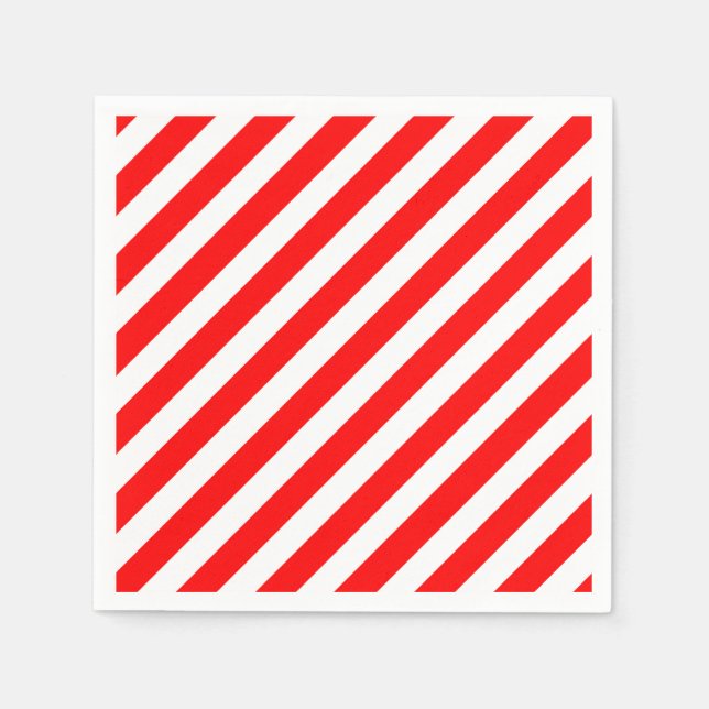 Rot und Weiß Candy Stripes Papier Napkins Serviette (Vorderseite)