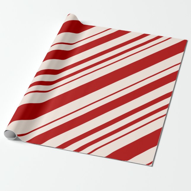 Rot und Weiß Candy Stripped Geschenkpapier (Ungerollt)