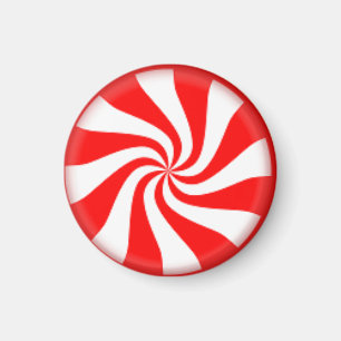 Rot und Weiß Candy Swirl Magnet