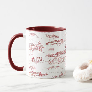 Rot und Weiß Chattanoogas Toile Tasse