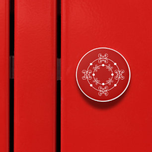 Rot und Weiß   Concentric Circles Decorative Knoch Keramikknauf