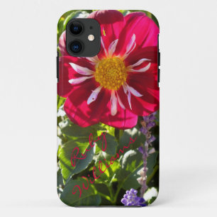 Rot und Weiß Dahlia Blume iPhone 5 *Persönlich ges 11 Hülle