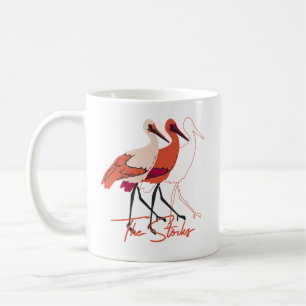 Rot und Weiß der Stork Birds Kaffeetasse
