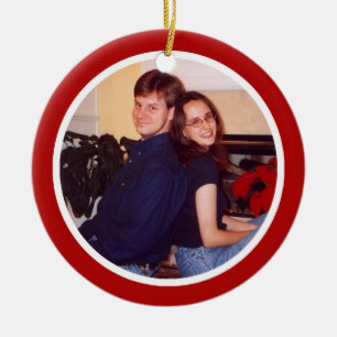 Rot und Weiß - doppelseitig Keramik Ornament