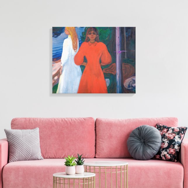 Rot und Weiß | Edvard Munch | Leinwanddruck (Insitu (Wohnzimmer))
