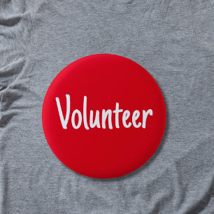 Rot und Weiß Einfache Freiwillige Button