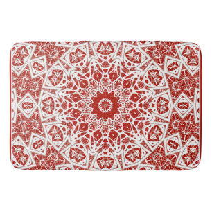 Rot und Weiß, ethnische Bandana Badematte