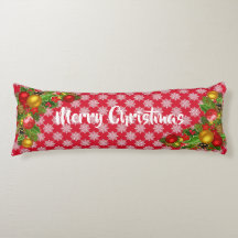 Rot und Weiß frohe Weihnachten Long Cosy Kissen