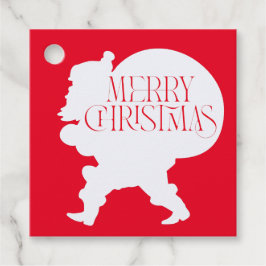 Rot und Weiß frohe Weihnachten Weihnachtsfeier Sil Geschenkanhänger