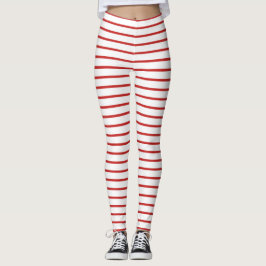 Rot und Weiß gestreift Leggings