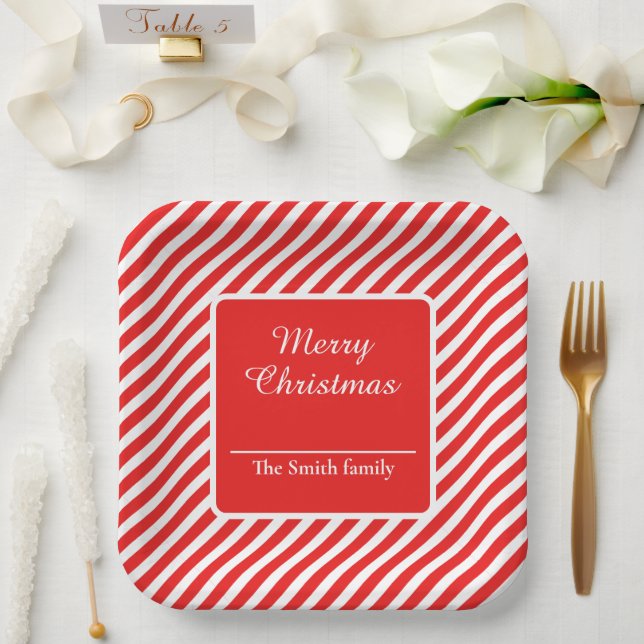 Rot und weiß gestreift pappteller (Hochzeit)