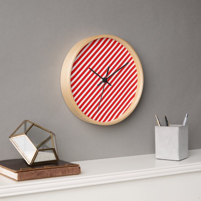 rot und weiß gestreift uhr (Büro)