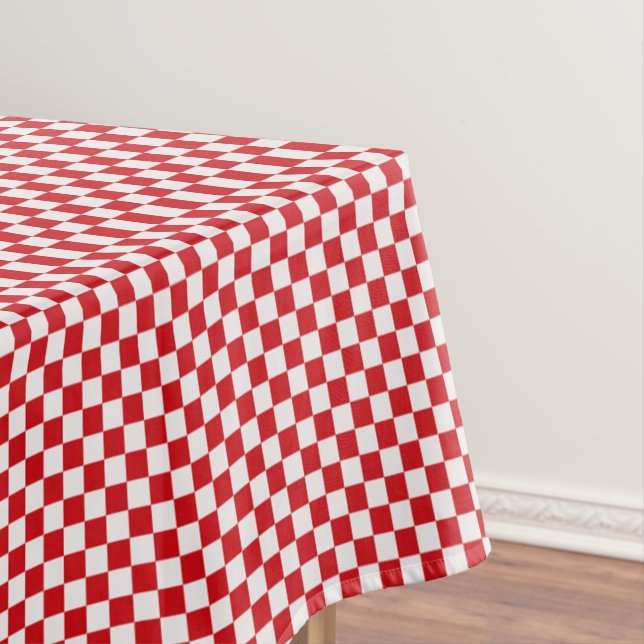 Rot und Weiß Gingham Checkered Tischdecke (Beispiel)