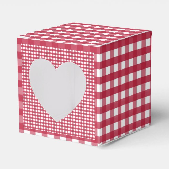 Rot und Weiß Gingham Geschenkschachtel (Vorderseite)