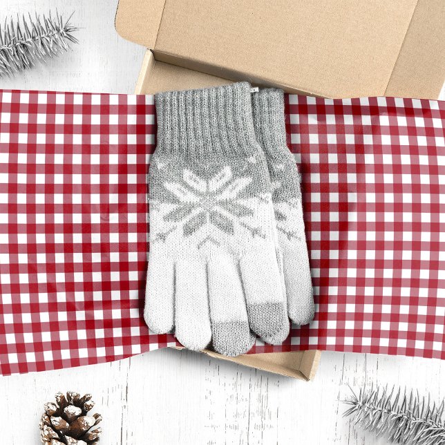 Rot und Weiß Gingham Karierte Weihnachten Seidenpapier (Von Creator hochgeladen)
