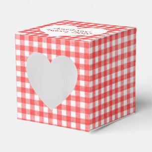 Rot und Weiß Gingham mit Herz-Gefallen Box Geschenkschachtel