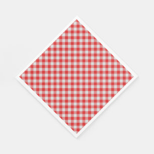Rot und Weiß Gingham Paper Napkins Serviette
