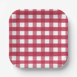 Rot und Weiß Gingham Pappteller