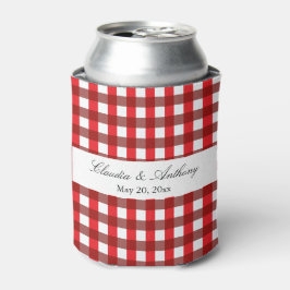 Rot und Weiß Gingham Pattern Barbeque Wedding Dosenkühler