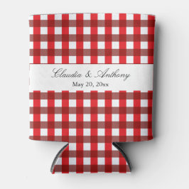 Rot und Weiß Gingham Pattern Barbeque Wedding Dosenkühler