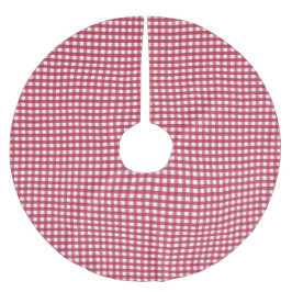 Rot und Weiß Gingham Polyester Weihnachtsbaumdecke