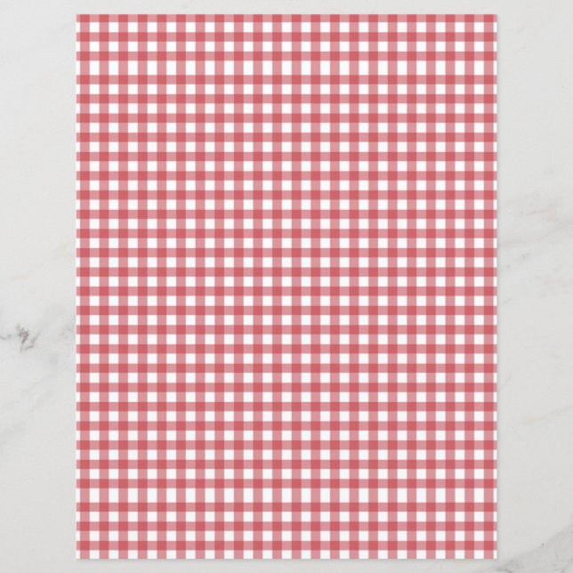 Rot und Weiß Gingham Scrapbook Paper (Vorderseite)