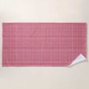Rot und Weiß Gingham Strandtuch