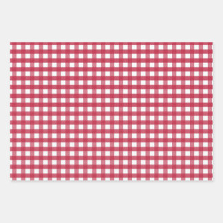 Rot und Weiß Gingham Trivet Geschenkpapier Set
