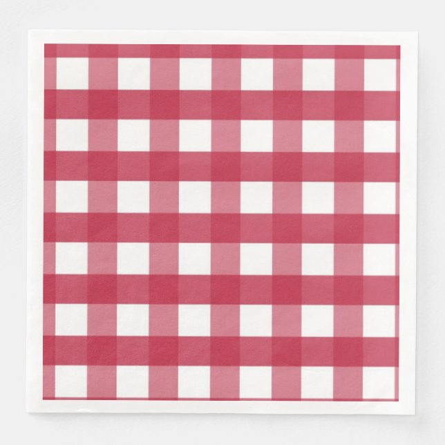 Rot und Weiß Gingham Trivet Serviette (Vorderseite)
