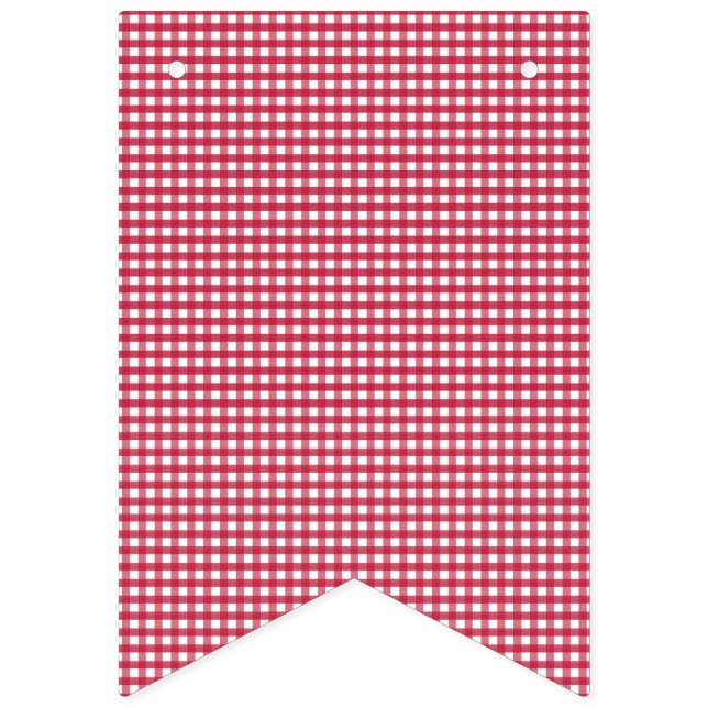 Rot und Weiß Gingham. Wimpelkette (Erste Fahne)