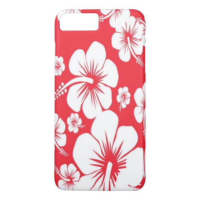 Rot und Weiß Hibiskus Hawaiianische Schrift Case-Mate iPhone Hülle (Rückseite)