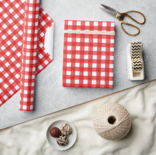 Rot und weiß Kariert Geschenkpapier