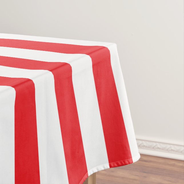 Rot und Weiß kräftig gestreift Tischdecke (Beispiel)