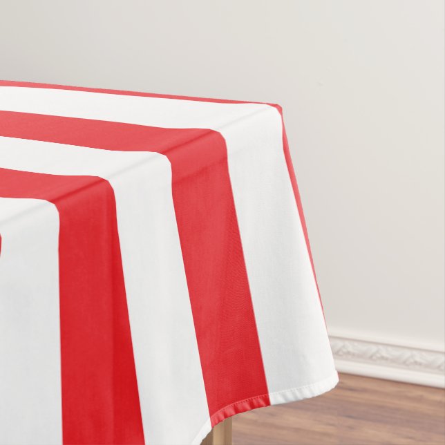 Rot und Weiß kräftig gestreift Tischdecke (Beispiel)