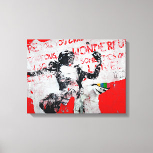 Rot und Weiß mit afrikanischem Stift verblasst Leinwanddruck