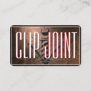 Rot und Weiß mit BarberPole, Straight Razor Visitenkarte