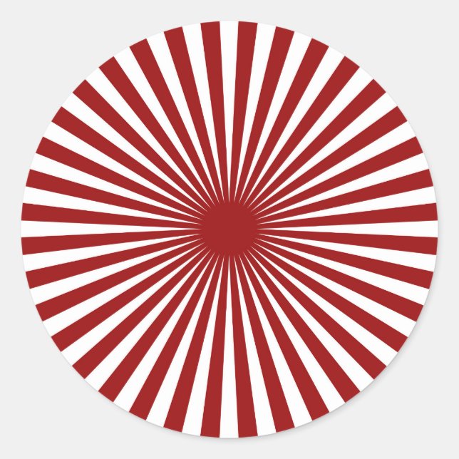 Rot und Weiß Pinwheel Runder Aufkleber (Vorderseite)