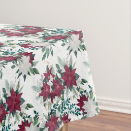 Rot und Weiß Poinsettia Bouquet Muster Tischdecke