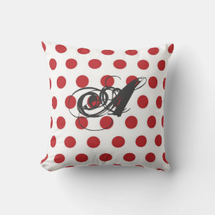Rot und Weiß Polka Dot Cushion Kissen