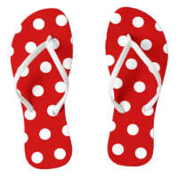 Rot und Weiß Polka Dot Flip Flops