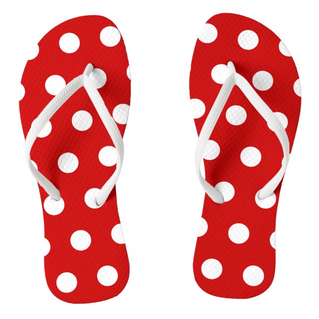 Rot und Weiß Polka Dot Flip Flops (Fußbett)