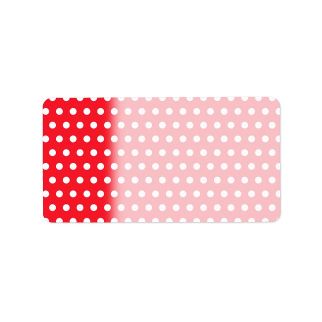 Rot und Weiß Polka Dot Muster. Spotty. Adressaufkleber (Vorne)