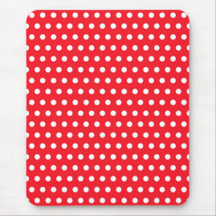 Rot und Weiß Polka Dot Muster. Spotty. Mousepad