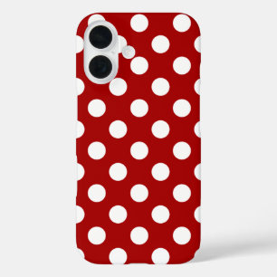 Rot und Weiß Polka Dot Muster, Super Süß, Modern iPhone 16 Hülle