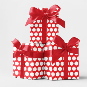 Rot und Weiß Punkte Geschenkpapier Set